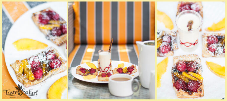 Raspberry, Mango and Coconut Slice
