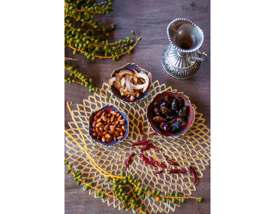Platter of Swahili bitings with coconut, almonds and dates